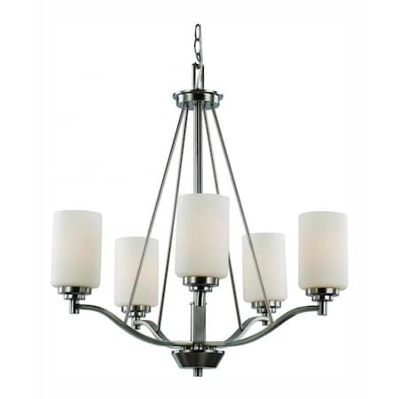 Stewart 5 Light Alabaster Chandelier with Marbleized Glass Shades Stewart 5 Light Alabaster Chandelier with Marbleized Glass Shades